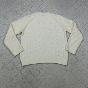 Asos Design Sweater Women's 10 White Cream Cable Knit Chunky Cozy Warm